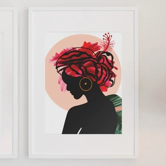 Modern Wall Art Print Tropical Girl Unframed - Picture 11 of 17